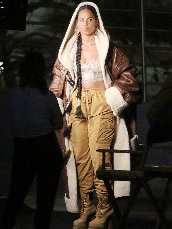 MTV Alicia Keys Shearling Coat